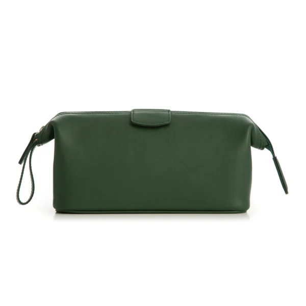 Royal Forest Green Leather Wash Bag