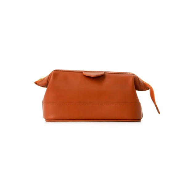 Small Tan Leather Wash Bag
