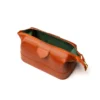 Small Tan Leather Wash Bag - Image 2