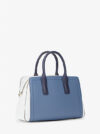Laila Medium Color-Block Pebbled Leather Satchel - Image 3