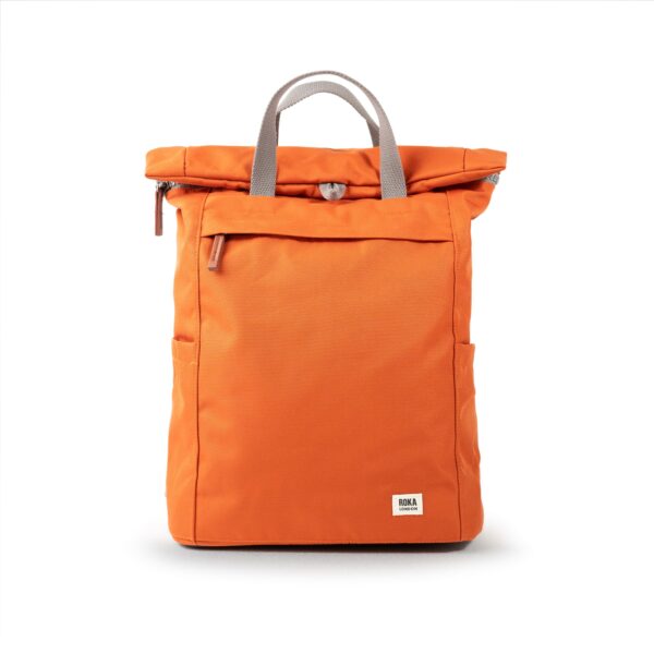 Finchley A Atomic Orange Recycled Canvas Collage Bag