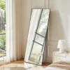 Rectangle Metal Oversized Full Length Mirrors Wall Mirrors with Stand Size:  64" x 21"