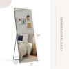 Rectangle Metal Oversized Full Length Mirrors Wall Mirrors with Stand Size:  64" x 21" - Image 3